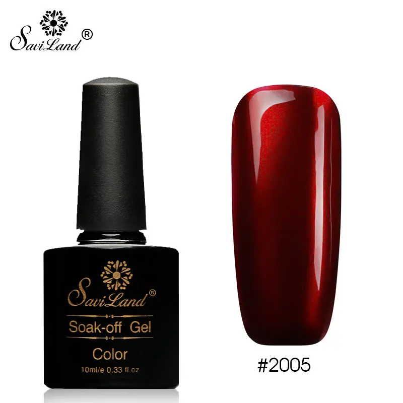 2005 Saviland 10ml Reflective Titanium Red Color Nail Gel Polish UV Gel Lacquer Hybird Glitter Mirror Metal Gel Varnish Nail Art - Цвет: 2005