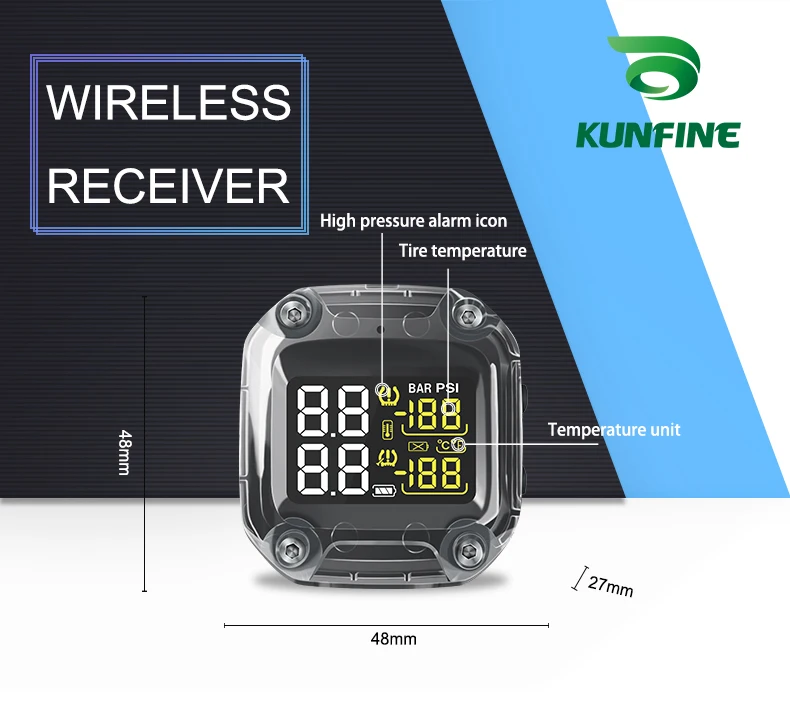 Waterproof Smart Motorcycle TPMS Tyre Pressure Monitoring System Digital LCD Display  Security Alarm Systems With 2 Sensors M3-C-WI (8)