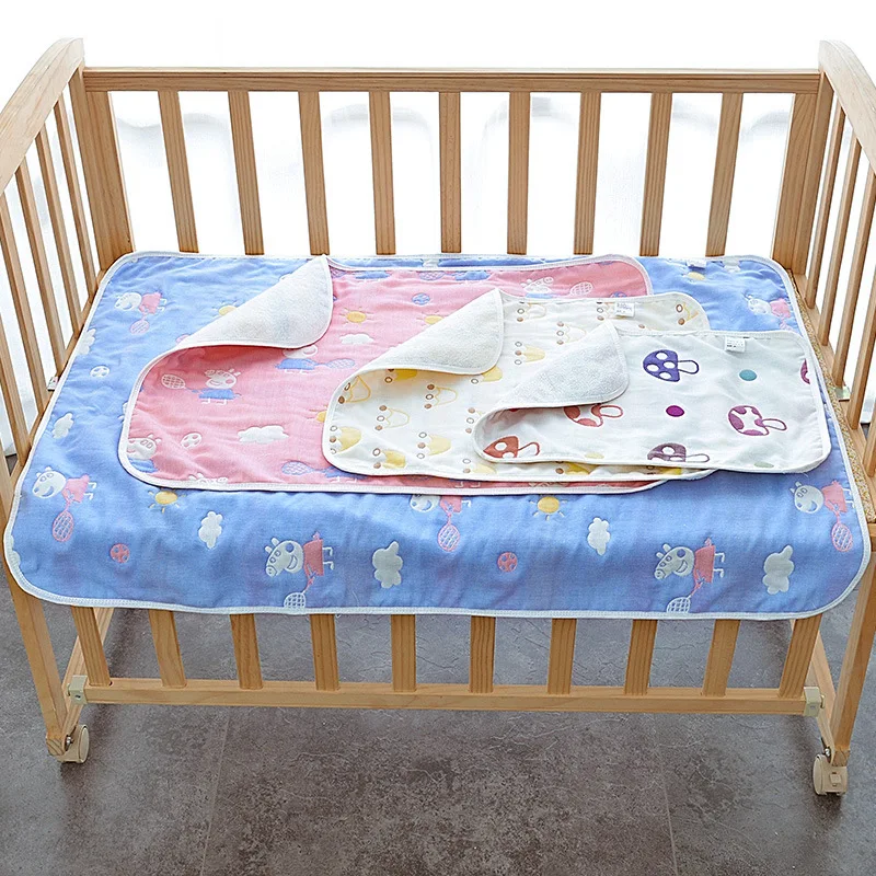 Водонепроницаемый пеленальный коврик для новорожденных, пеленальный коврик для коляски, кровать, моча, многоразовый цветной коврик из хлопка+ Водонепроницаемый+ бамбук 40*50 см