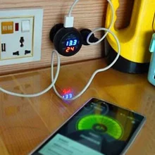 3 в 1 12 В 24 В манометр Зарядное устройство USB Многофункциональные Авто аксессуары бортовой монитор температуры светодиодный цифровой автомобильный вольтметр