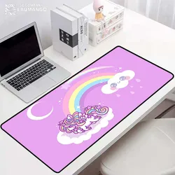 Bonito dos desenhos animados unicórnio grande mouse pad acessórios de jogos teclado mecânico tapete yugioh playmat gamer computador mesas anime tapete