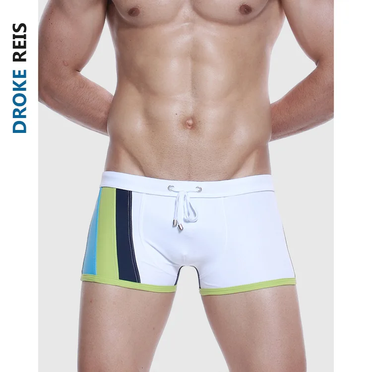 

New Style MEN'S Swimming Trunks Boxer Bathing Suit Chinlon Tight Swimming Trunks Mixed Colors Beach Shorts