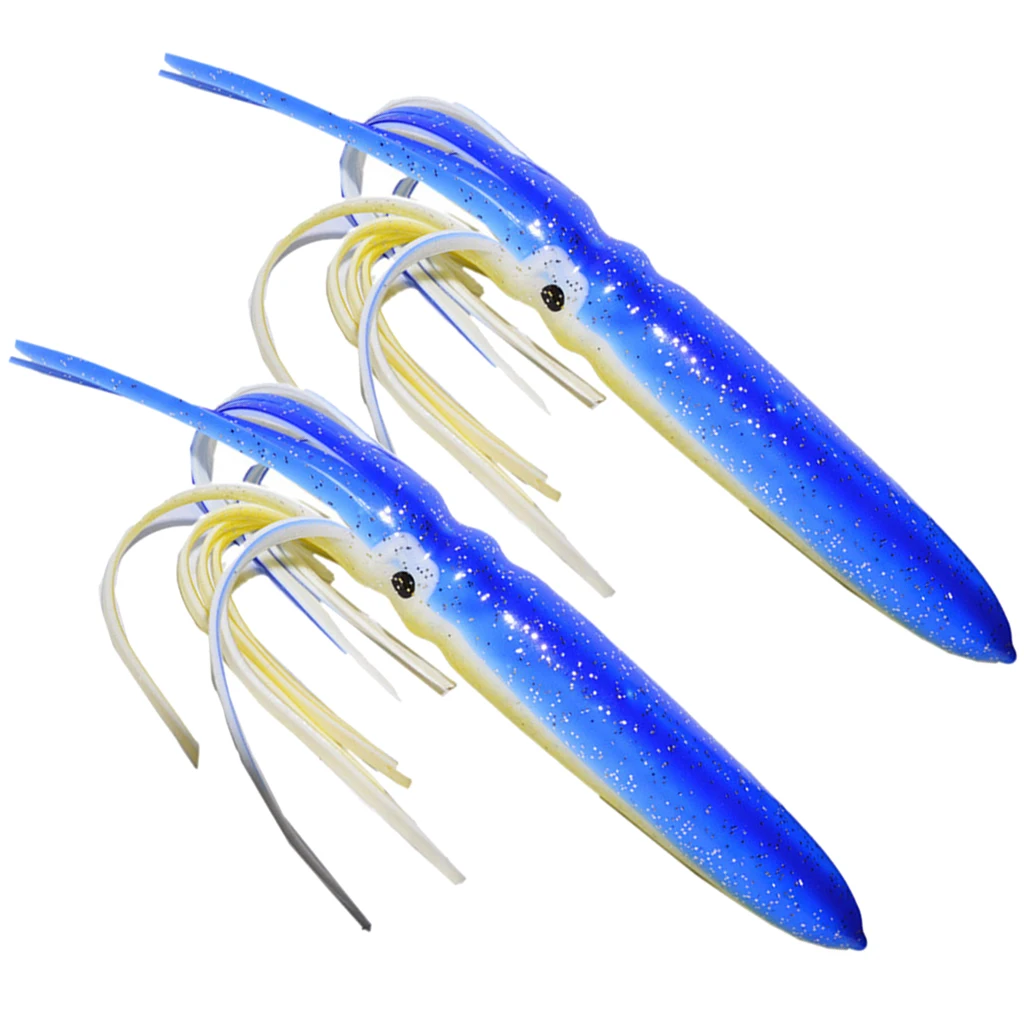 Set of 2 PCS Octopus Skirted Trolling Lures Marlin Tuna Wahoo Saltwater Fishing Lures for Saltwater Freshwater Fishing