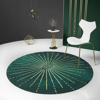 

Nordic style green round shaped art area rug , big size post modern home decoration coffee table carpet