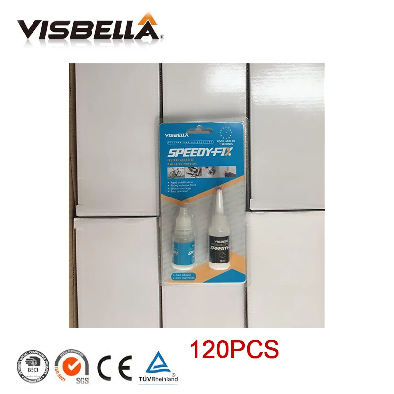 

VISBELLA 120pcs Powder Adhesive Glue 7 Second Speedy Fix Quick Repair Filling Dual Resin Instant Welding Kit Sealers Caulk