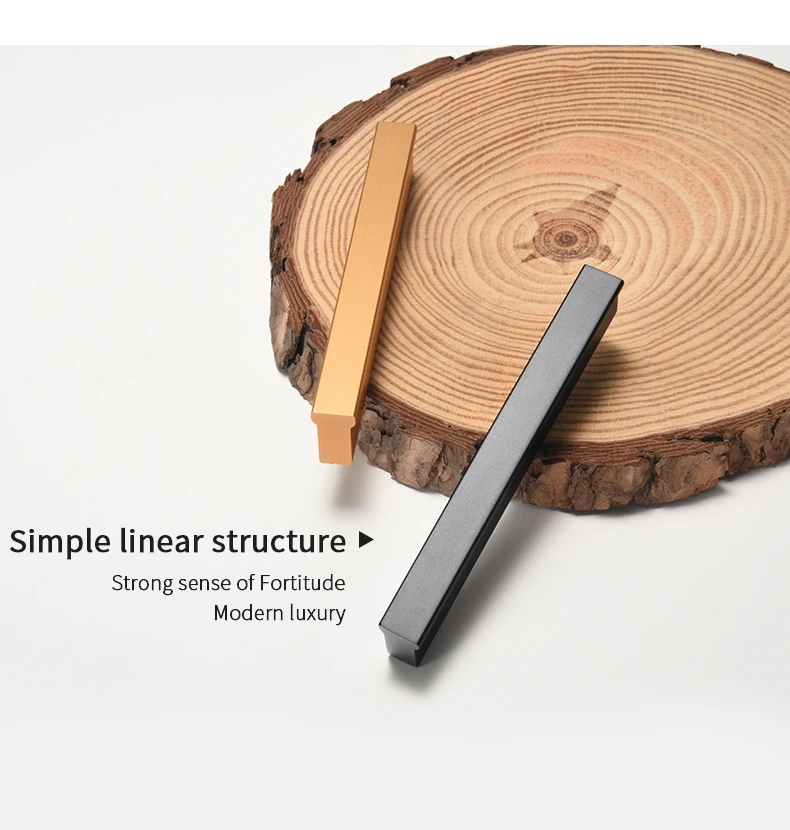 YONFIA 3728 Black Long Aluminium Profile Wardrobe Cabinet Drawer Pull Handle Long Gold Kitchen Furniture Closet Pull Door Handle