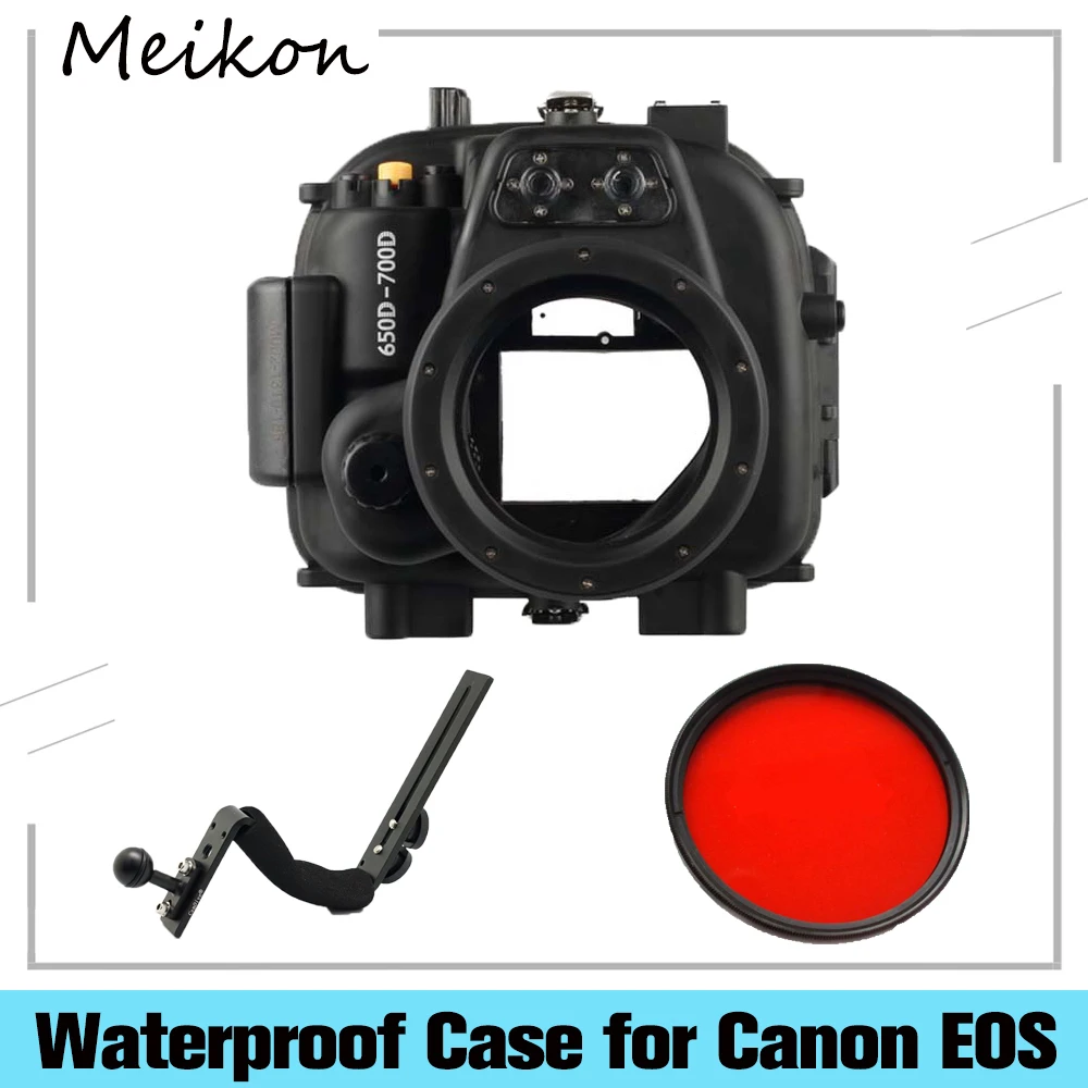 Meikon Waterproof Underwater Camera Housing Case, Canon EOS, 650D, 700D, Rebel T4i, T5i, 40m