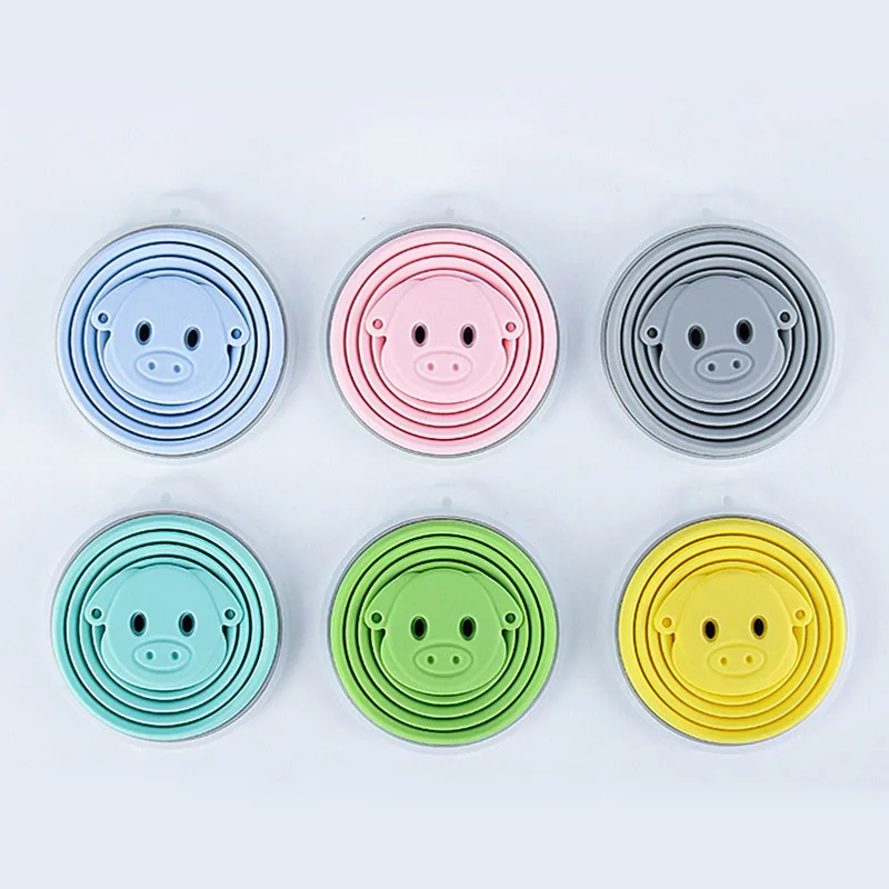 Милая свинка складная силиконовая кофейная чашка портативные телескопические