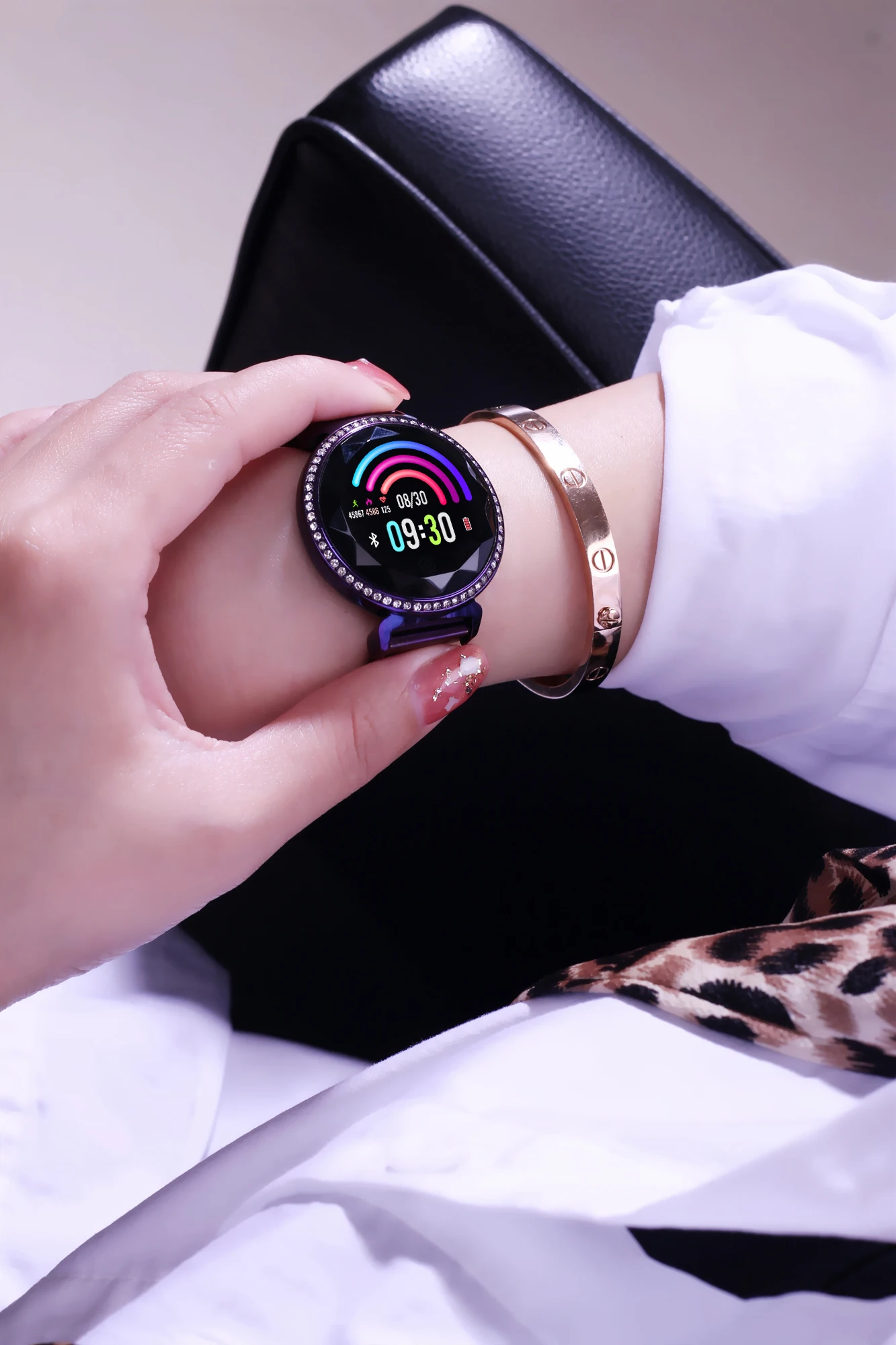 Torntisc 60 роскошные стразы 1,04 дюймов Магнит Миланский стальной ремешок для женщин Смарт часы для Android ios smartwatch для женщин