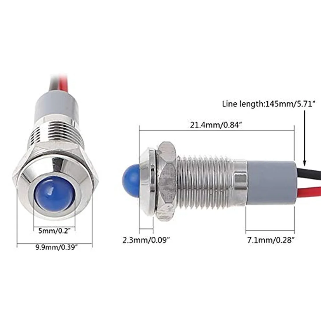 8 мм водонепроницаемый IP67 Светодиодный Предупреждение льная светового Индикатора лампа пилот+ провод 3 в 5 в 6 в 12 В 24 в 110 В 220 В красный желтый синий зеленый