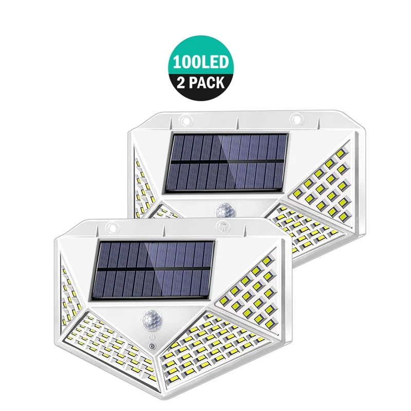 1/2/4 шт. 100 светодиодов на солнечных батареях Мощность светильник s MPOW открытый движения Сенсор светильник обновления Широкий формат Беспроводной Водонепроницаемый настенный светильник s - Испускаемый цвет: 2 Pack