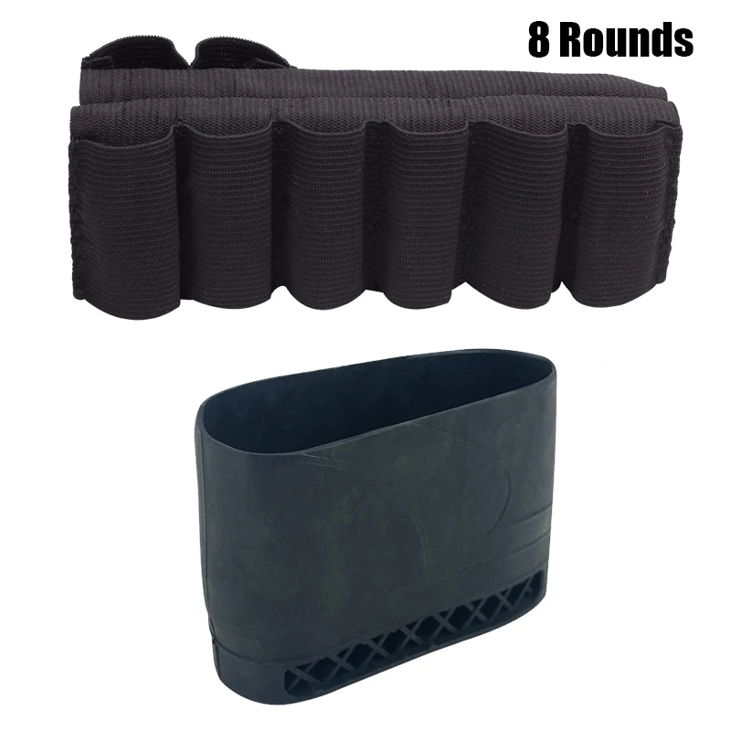 8 rounds Тактический 12GA 20GA пистолет приклад битва патронташ 5/8/9 круглых и винтовка пистолет приклад анти-скольжения затыльник Принадлежности для охоты - Цвет: 8 rounds