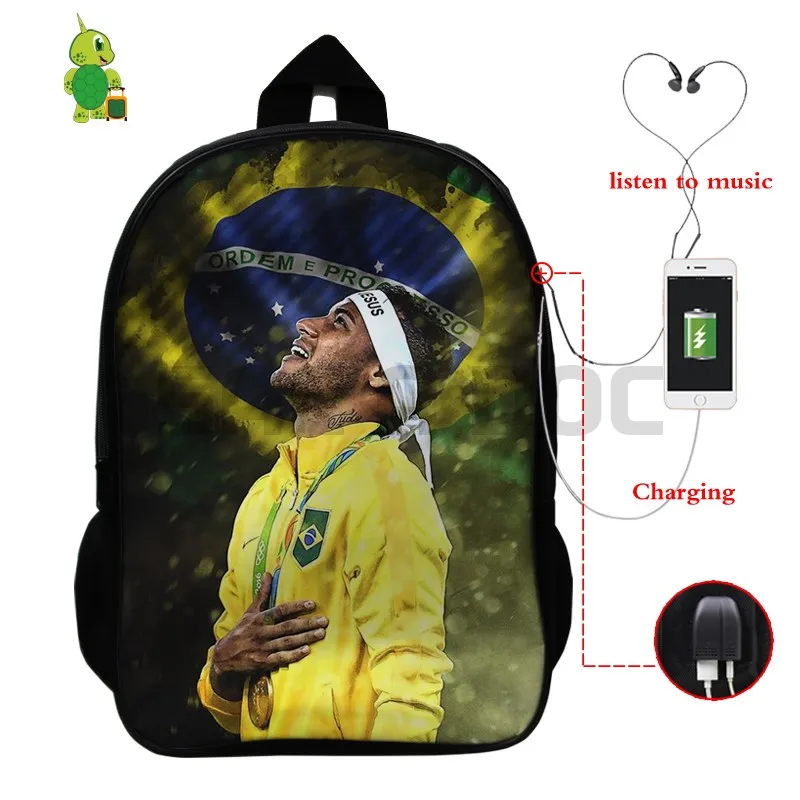 Mochila Feminina Neymar рюкзак USB зарядка школьный рюкзак женский рюкзак для ноутбука многофункциональные дорожные сумки на плечо - Цвет: 4