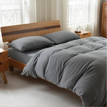 

4 Pcs Set Bed Sheet Pure cotton Solid Color Soft Breathable Bed Sheet Brief New Fashionable Bedclothes 200 x 230 cm