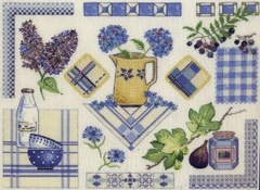 

NN YIXIAO Counted Cross Stitch Kit Cross stitch RS cotton with cross stitch Dmc-bk767 blue kitchen