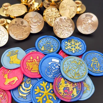 

2020 new Merry christmas wax seal stamp jingle bell Snowflake Santa Claus deer sock tree christmas gifts Retro sealing wax Stamp