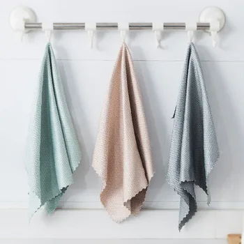 

1 Set / 3 Pieces Of Dish Towels Kitchen Dishes Wiping Cloth Cleaning Cloth Car Window Glass Rag Household Cleaning Tools
