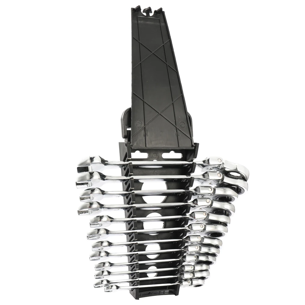 

12PCS 8-19mm Flexible Ratcheting Key Ratchet Wheel Wrench Set Combination Ratchet Spanner Kit CRV Quality