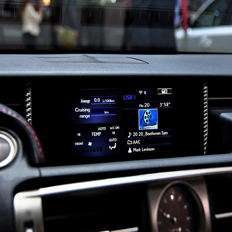Автомобильный Стайлинг наклейка из углеродного волокна для LEXUS IS250 IS350 2013- gps Навигация экран рамка наклейка отделка