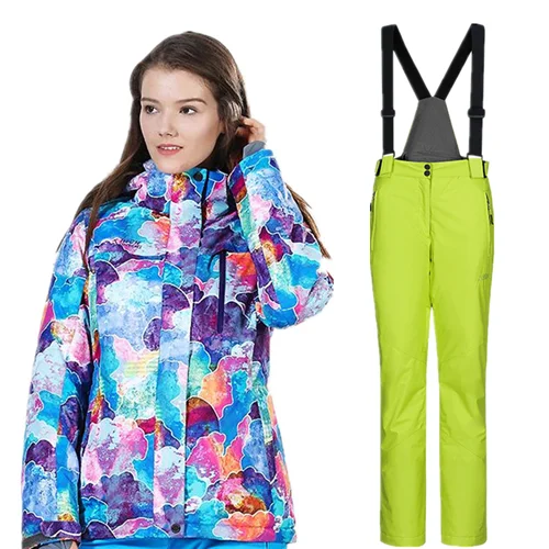 color 4 set Горнолыжный костюм женскийлыжный костюм лыжный костюм женский зимний костюм женский сноуборд горнолыжный костюм лыжи костюм спортивный женский брючный костюм женский костюм зимний женский зимний костюм горные лыжилыжны - Цвет: color 4 set