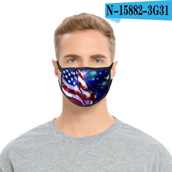 

1pcs Independence Day Reusable Cotton Dustproof mascaras Comfortable Breathable Safety Air Mist Respirator Reusable Face Cover