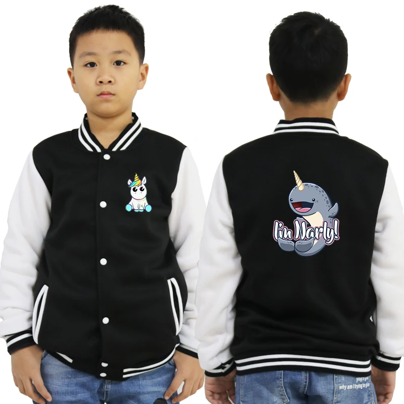 baseball jacket 15 Бейсбольная куртка с принтом единорога серый повседневный спортивный костюм Детская верхняя одежда г. Осенне-зимняя одежда для мальчиков и девочек топы для От 2 до 14 лет - Цвет: baseball jacket 15