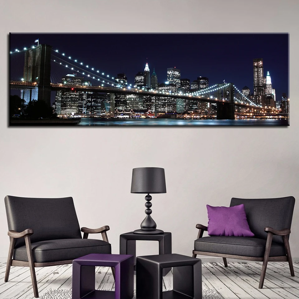 

Wall painting poster 1 piece New York Brooklyn Bridge modern print home decor wall art canvas painting gift art