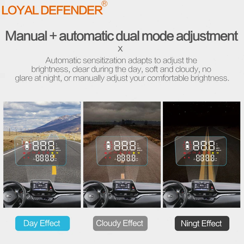 Автомобильный HUD OBD2 с полнофункциональным головным дисплеем для Toyota Camry 2018 левый