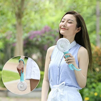 

EAS-Hand Held Fan Portable Fan, Battery Operated Fan & Mini Fan With Led Light, Silicone, 3 Speeds Operation For Women, Outdoor