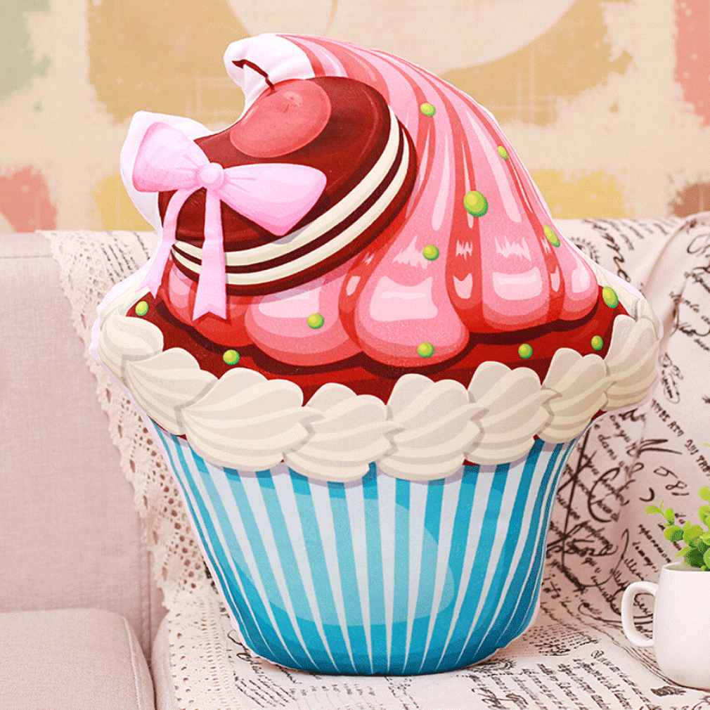 FAROOT 3D Ice Cream Cake Pillow Plush Soft Sofa Waist Throw Bed Cushion Stuffed Toys Decorative Pillow