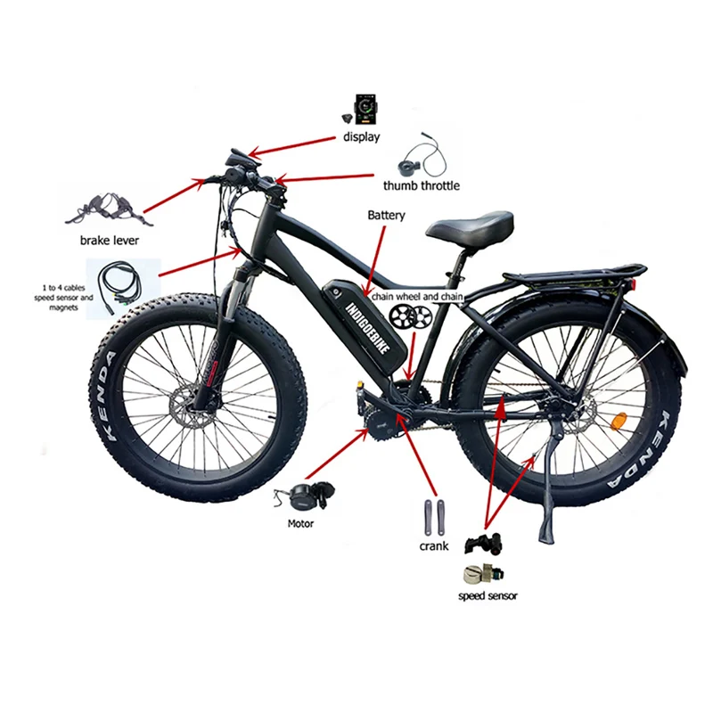 BBS01B 36 в 250 вт Bafang средний приводной двигатель с батареей 13 а · ч 20 ч|Двигатель для