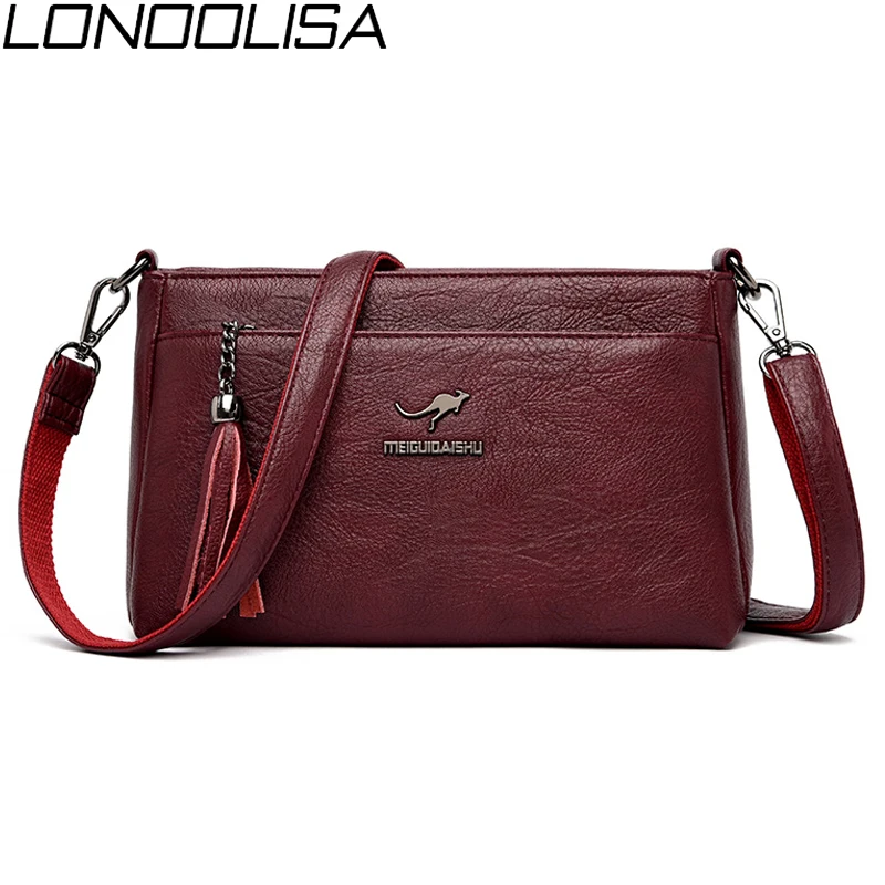 

New Tassel Crossbody Bags For Women 2019 High Quality Soft Leather Women Shoulder Bag Solid luxury handbags women bags designer