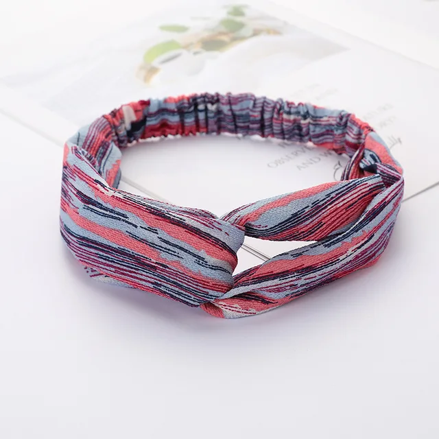 Women Cross Solid color Hair Bands Girls Print Flower Headbands Fashion Turban Make up Hair Accessories FD127 CY1