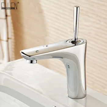 

Hot Cold Water Mixer Faucet Bathroom Basin Sink Faucet Single Handle Crane Chrome White Finished Tall Faucet ELF1116