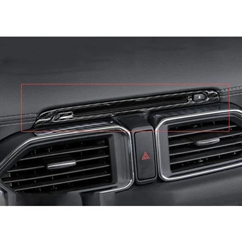 

For Mazda CX-5 2017 2018 ABS Carbon Fibre Car CD Plates Air Conditioning Switch Panel Cover Trim Car Styling Accessories 1pcs