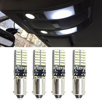 

8pcs Canbus Car Bulb Free Error Ba9s T4w H6w Led White 4014 24smd 4.8w Led Automotive Light Lamp 12v Parking 57 233 W6w T11