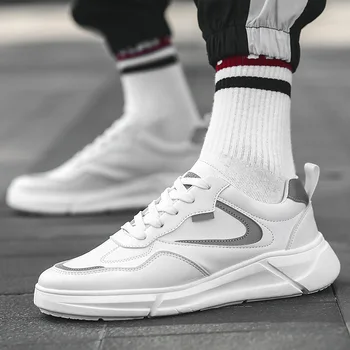 

2020 BOY'S Sneakers Low Top Reflective Sports Footwear Soft Surface Men White Shoes 0329
