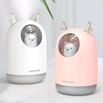 

USB Mini Air Humidifier Cute Deer Aroma Essential Oil Diffuser LED Night Light Car Office Air Purifier Mist Maker