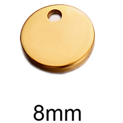 8mm gold 8 мм, 10 мм, 12 мм из 50 шт. серебряный и золотой тон из нержавеющей стали пустые штамповочные бирки ID Dog бирки для логотипов не выключают цвет - Color: 8mm gold