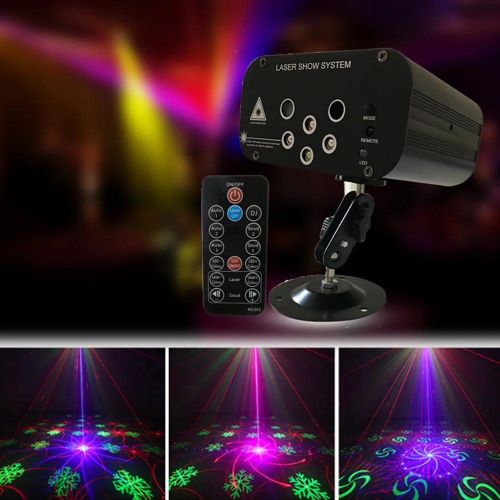 

Laser Projector Light 64 Patterns DJ Disco Light Music RGB Stage Lighting Effect Lamp for Christmas KTV Home Party