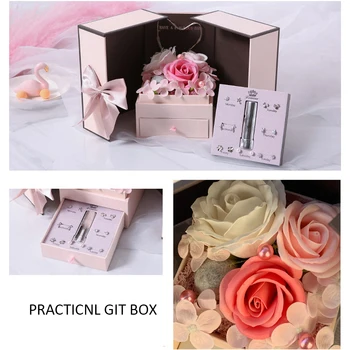 

Surprise Gift Box Foldable Flower Box Wedding For Valentine New Year Gift Boxes Jewelry Candy Box Decorative LED Light Gift Bag
