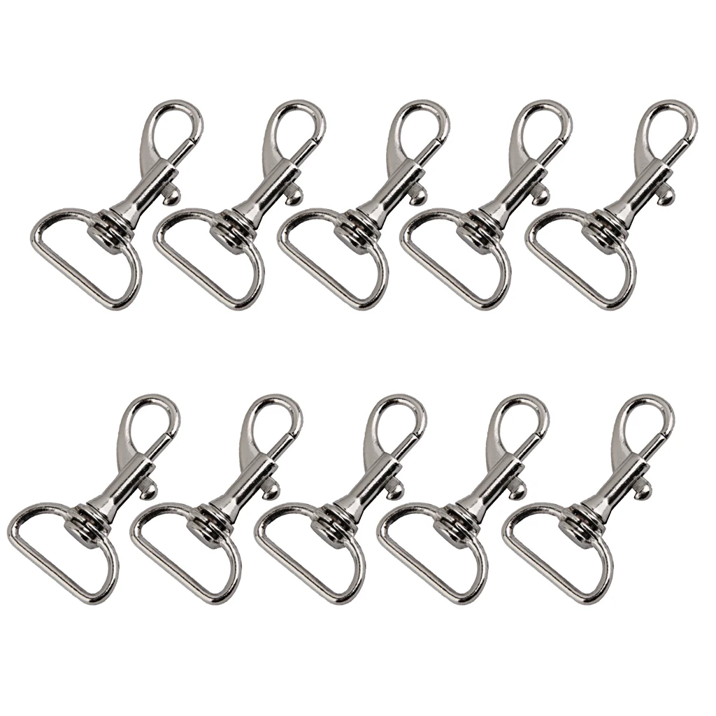 20x 19mm Strap Metal Silver Swivel Trigger Clips Lobster Claw Clasps Keyring