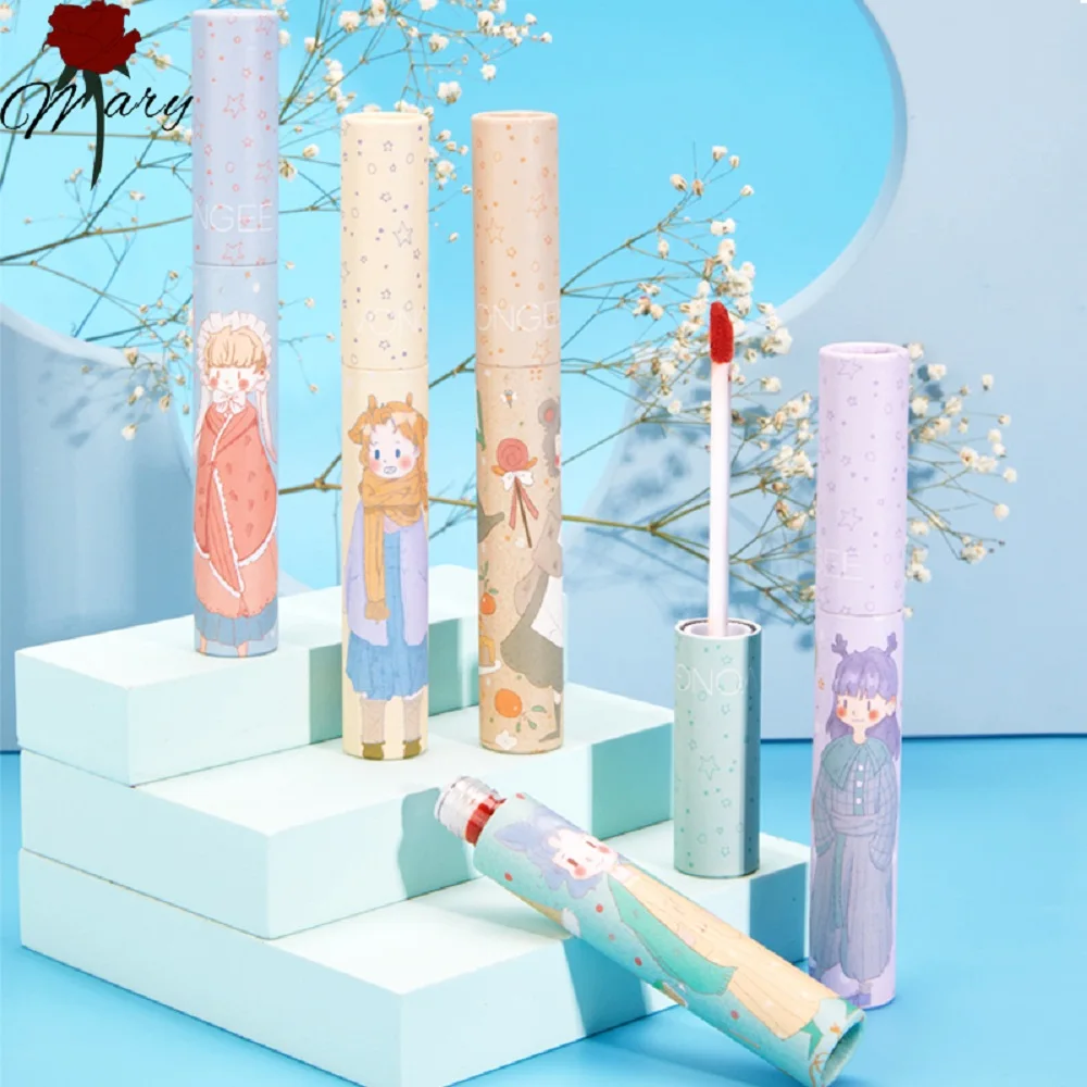 

Rosemary 5 Pcs Barreled Matte Lipstick Set Non-stick Cup Lip Glaze Waterproof Lasting Cute Nude Gift For Girl Lipsticks