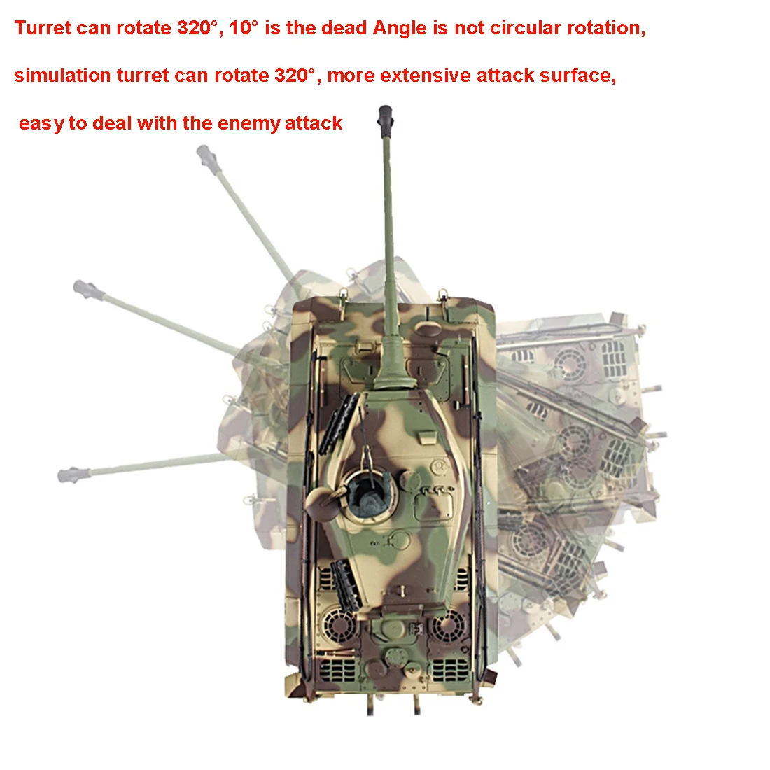 1:16 German Henschel Tiger King Battle Tank 2.4G Remote Control Model Military Tank With Sound Smoke Shooting Effect - Metall