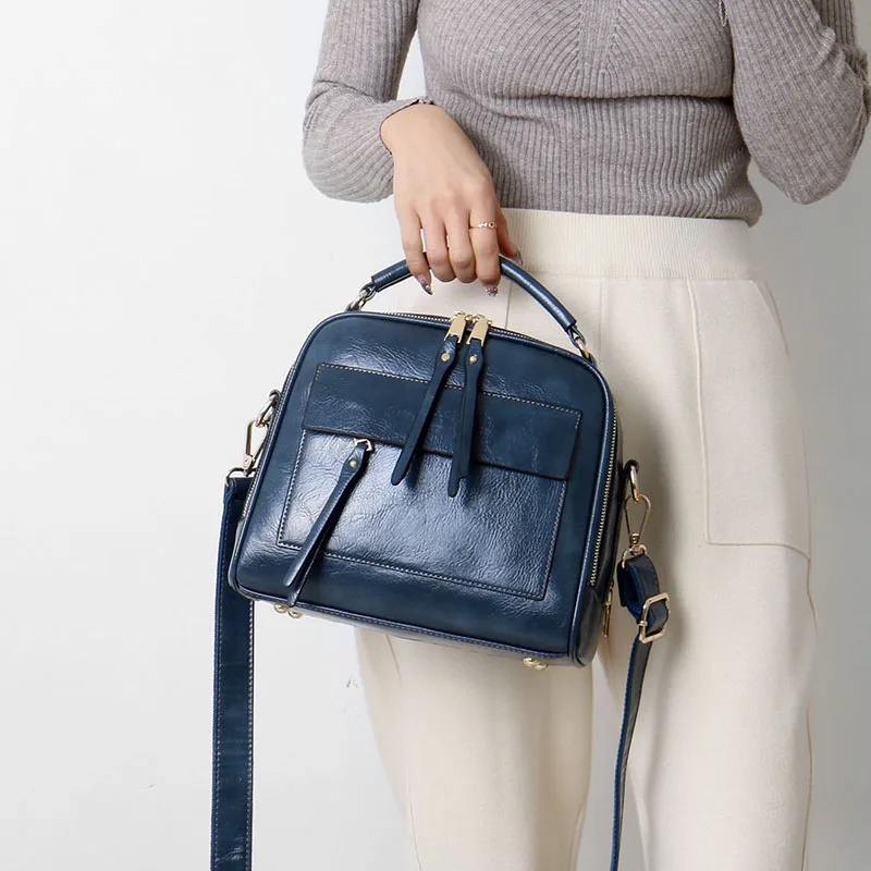 Зимние новые роскошные сумки женские сумки дизайнерские винтажные кожаные женские сумки-тоут модные сумки через плечо для женщин