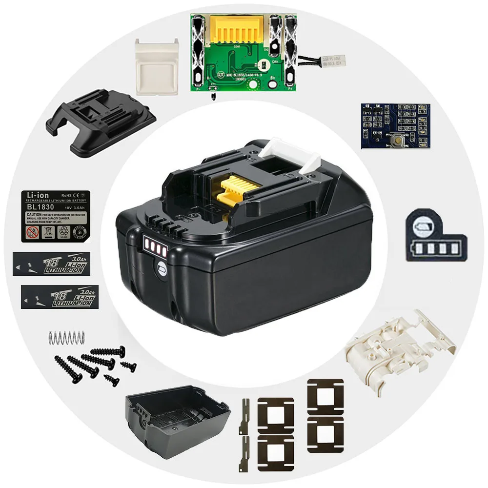 BL1830 пластиковый чехол для аккумулятора PCB, защитная доска для зарядки, этикетка BL1860 для MUKITA 18V 3Ah 6Ah светодиодный Литий ионный аккумулятор|Аксессуары для электроинструментов|   | АлиЭкспресс