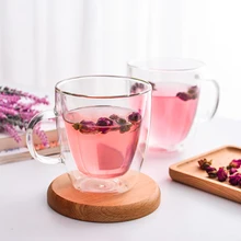 Чашка с двойной изоляцией чашка анти-обжигающий пояс высокое боросиликатное стекло чашка бытовой воды чашка кофе