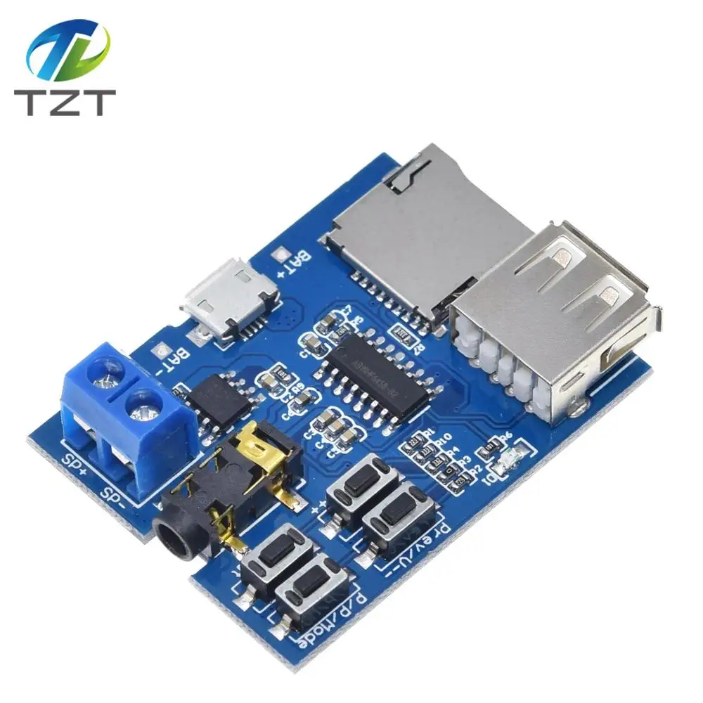 TZT TF card U disk MP3 Плата декодера с форматом module Расшифровка усилителей audio Player|amplifier