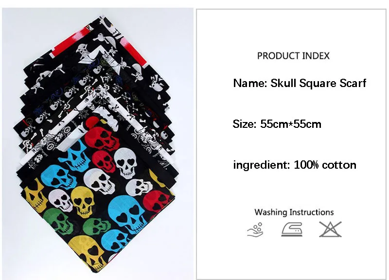 mens scarf for summer Men's Skull Bandana Male Hip Hop Cotton Square Scarf Sports Cool Headscarf Women Shade Wicking Hair Accessories Street Hijab F13 mens grey scarf