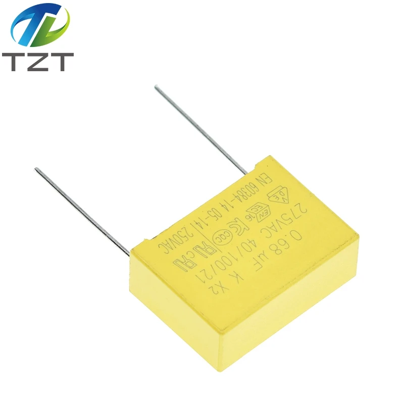 TZT 10/30 Stück 0,68 uF 10 Stück Kondensator X2 Kondensator 275VAC 680NF Pitch 22 mm X2 Polypropylen-Folienkondensator 0,68 uF – Detail 3
